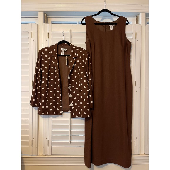 Coldwater Creek womens 2 piece dress suit brown size 16 - Picture 1 of 11